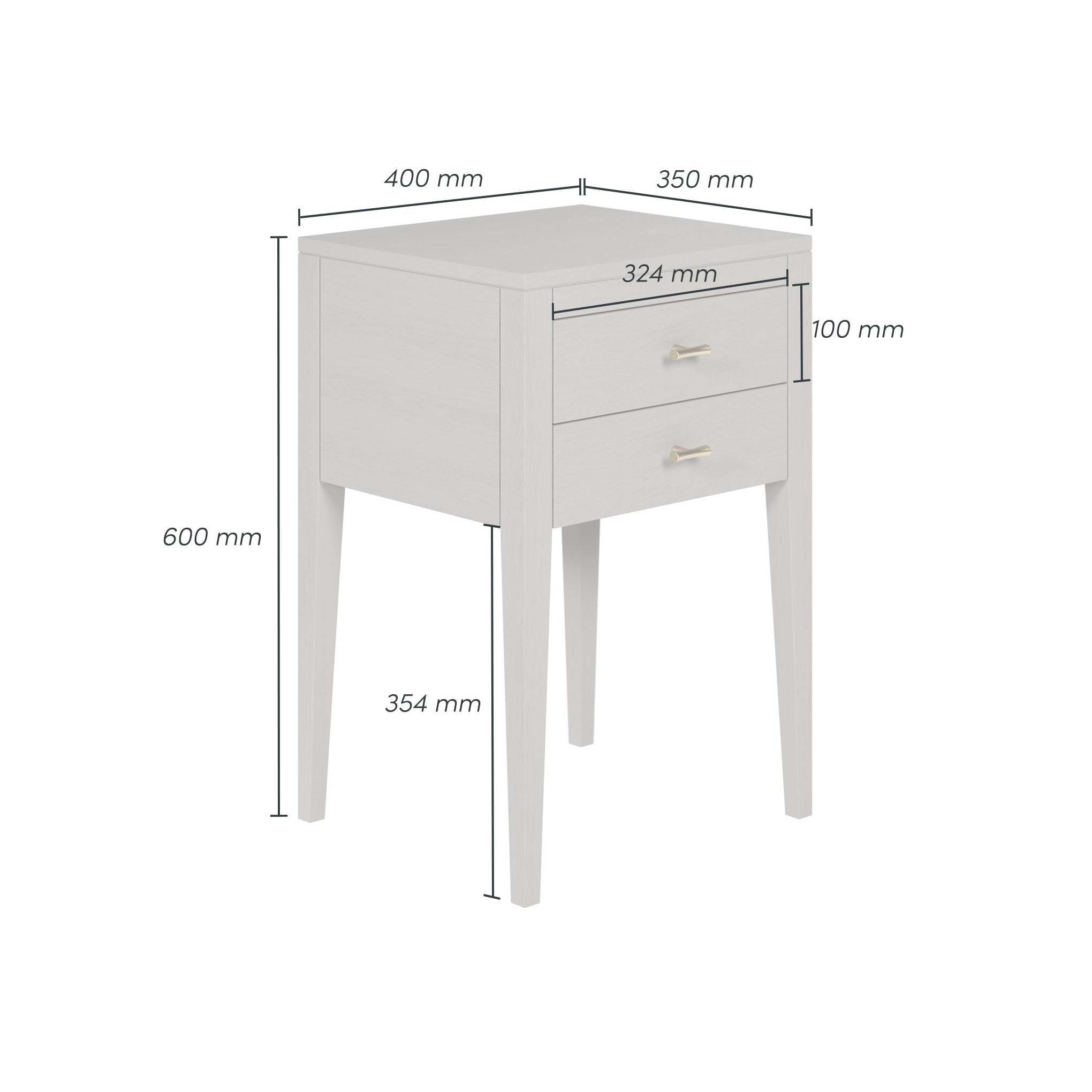 DI Designs Radford Grey Oak Wood Bedside Table | 2 Drawers